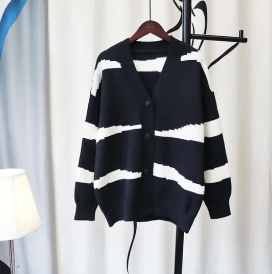 Street Stripe Knitted Cardigan